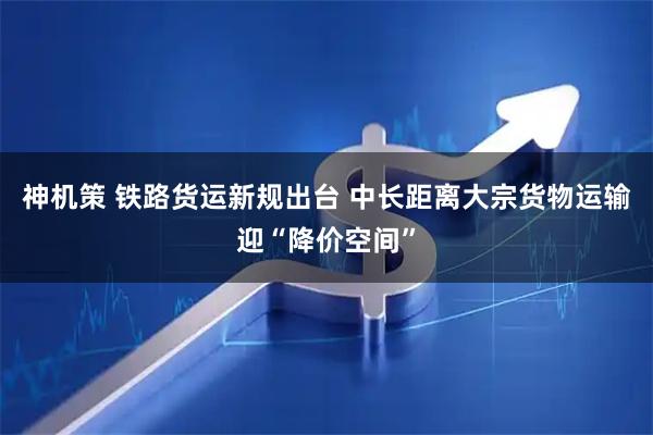神机策 铁路货运新规出台 中长距离大宗货物运输迎“降价空间”