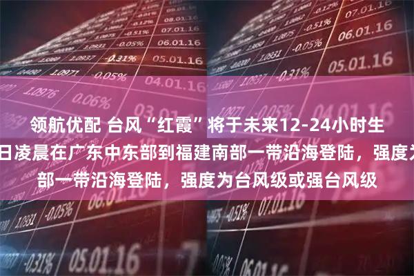领航优配 台风“红霞”将于未来12-24小时生成，25日晚上至26日凌晨在广东中东部到福建南部一带沿海登陆，强度为台风级或强台风级