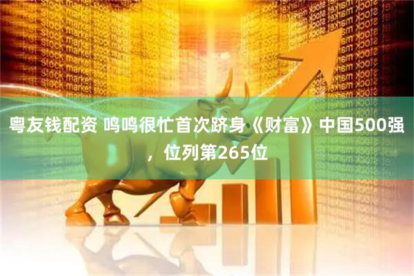 粤友钱配资 鸣鸣很忙首次跻身《财富》中国500强，位列第265位